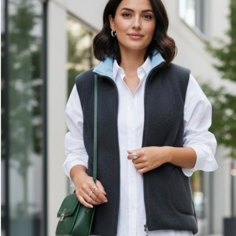TSE for Neiman Marcus Reversible Recycled Cashmere Vest - Grey/Blue - XL